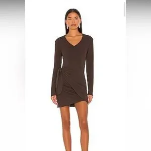 chinese dress ladies Lukea Long Sleeve Mini Dress | Brown | Womens
